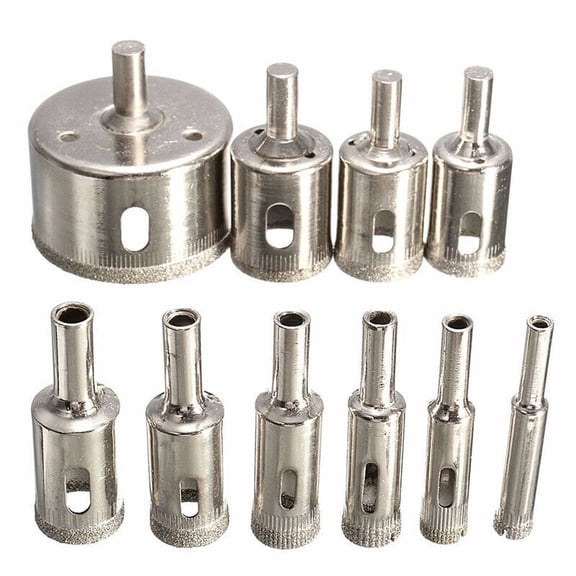 10Pcs Diamond Drill Bit Set Hole Saw Cutter For Tile Marble Glass Concrete Ceramic Hole Opener Drilling Tools