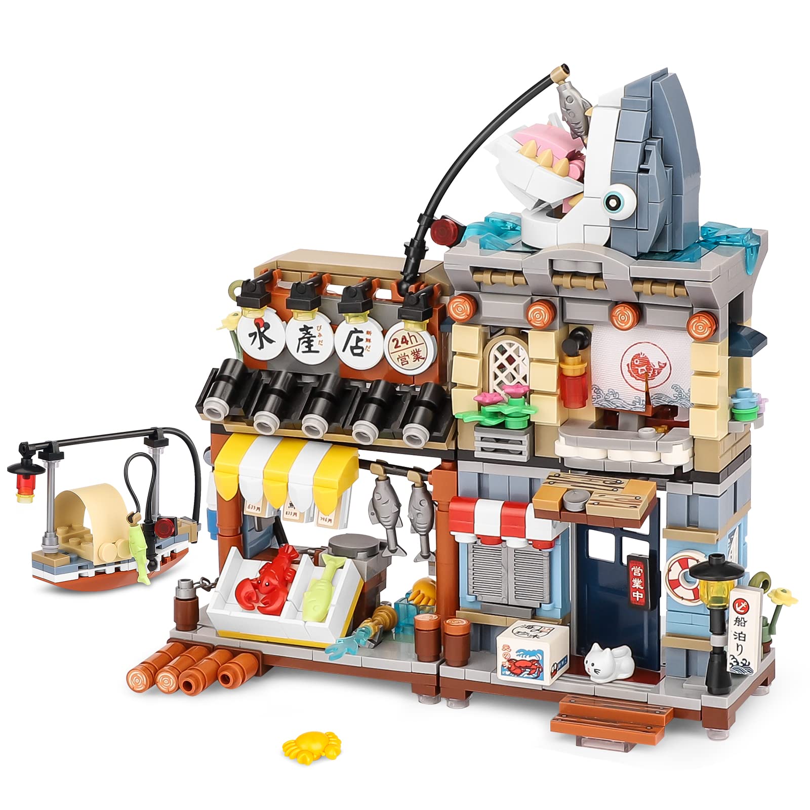 Mini Building Blocks Toys Japanese Street View Izakaya Shop Mini 