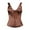Brown, variant on Women's Solid Vest – Bone Structured Corset With Front Lacing And Side Zippers For Shaping