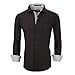 thumbnail image 3 of Alex Vando Mens Dress Shirts Wrinkle Free Regular Fit Stretch Rayon Button Down Shirt,Black,L, 3 of 4