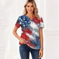 thumbnail image 4 of 250th Anniversary USA Shirt Short Sleeve Shirts for Women Womens Tops T Sunflower Print Flag Blouse, 4 of 5
