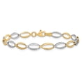 thumbnail image 3 of Primal Gold 14K Two Tone Gold Diamond Cut Bracelet, 3 of 5