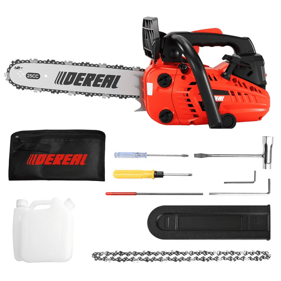 12 in. Professional Chainsaw 25.4 CC 2-Cycle Lightweight One-Hand Chainsaw