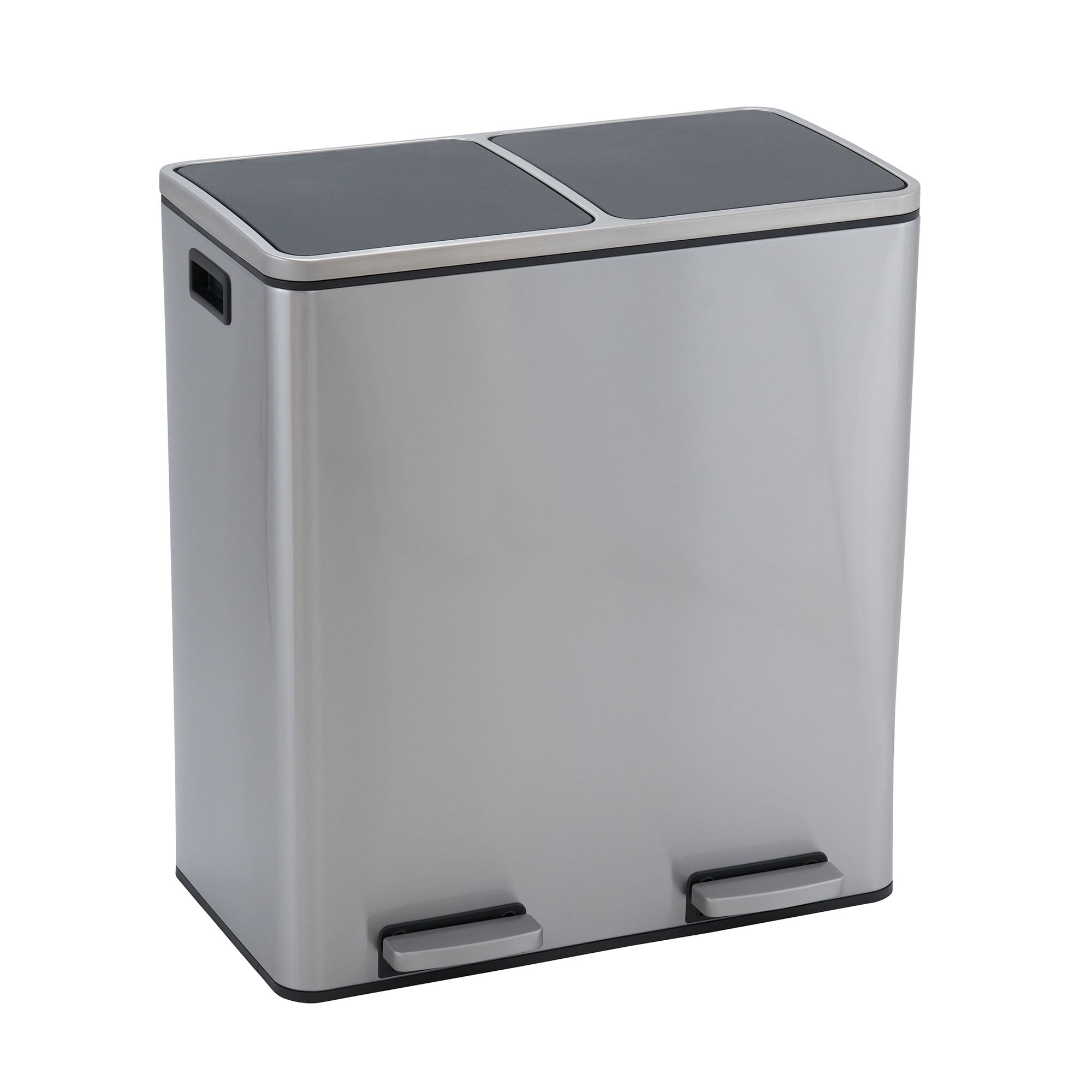 Design Trend 30 Liter / 8 Gallon Dual Compartments Stainless Steel Step Stainless Steel Step On Trash Can