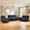 E-Black-PU, variant on Ebello Manual Heated Massage Recliner, Soft Fabric Modern Overstuffed Recliner with Cup Holders for Living Room & Home Theater, Navy