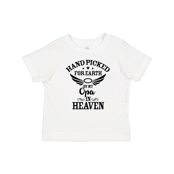 Inktastic Handpicked for Earth by My Opa in Heaven with Angel Wings Boys or Girls Baby T-Shirt
