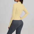 thumbnail image 6 of JFGHDG Women's 2 Piece Set Long Sleeve Jacket & Ankle Length Workout Flare Leggings Casual Matching Outfit Tracksuit Sweatsuit Yellow M, 6 of 8