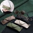 thumbnail image 2 of Portable Lychee Pattern Glasses Bag PU Leather Hanging Neck Eyeglasses Pouch Sunglasses Organizer Fashion Myopia Storage Box, 2 of 4