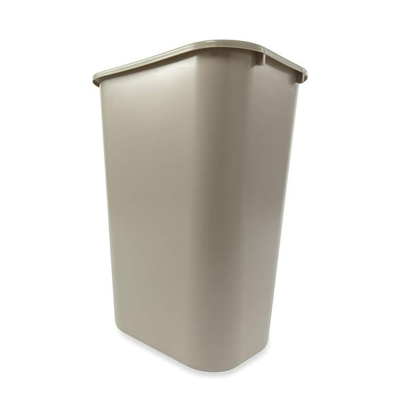 Rubbermaid Commercial Products FG295700BEIG Plastic Resin Deskside Wastebasket, 10 Gallon/41 Quart, Beige