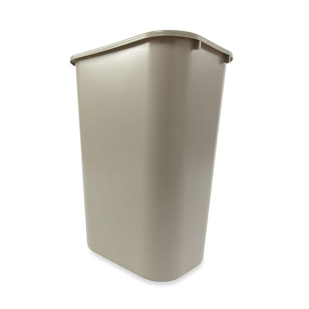 Rubbermaid Commercial Products FG295700BEIG Plastic Resin Deskside Wastebasket, 10 Gallon/41