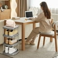 thumbnail image 3 of 4-Tier Plastic Shoe Rack, Multi-Functional Storage Cabinet for Entryway Closet, Compact Shoe Organizer Shelf, 3 of 6