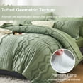 thumbnail image 4 of Flymme Tufted Boho Comforter Set with Sheet,7 Pieces Sage Green Queen Bed in a Bag Simply Shabby Chic Bedding Green Bed Sets for Women Man, 4 of 8
