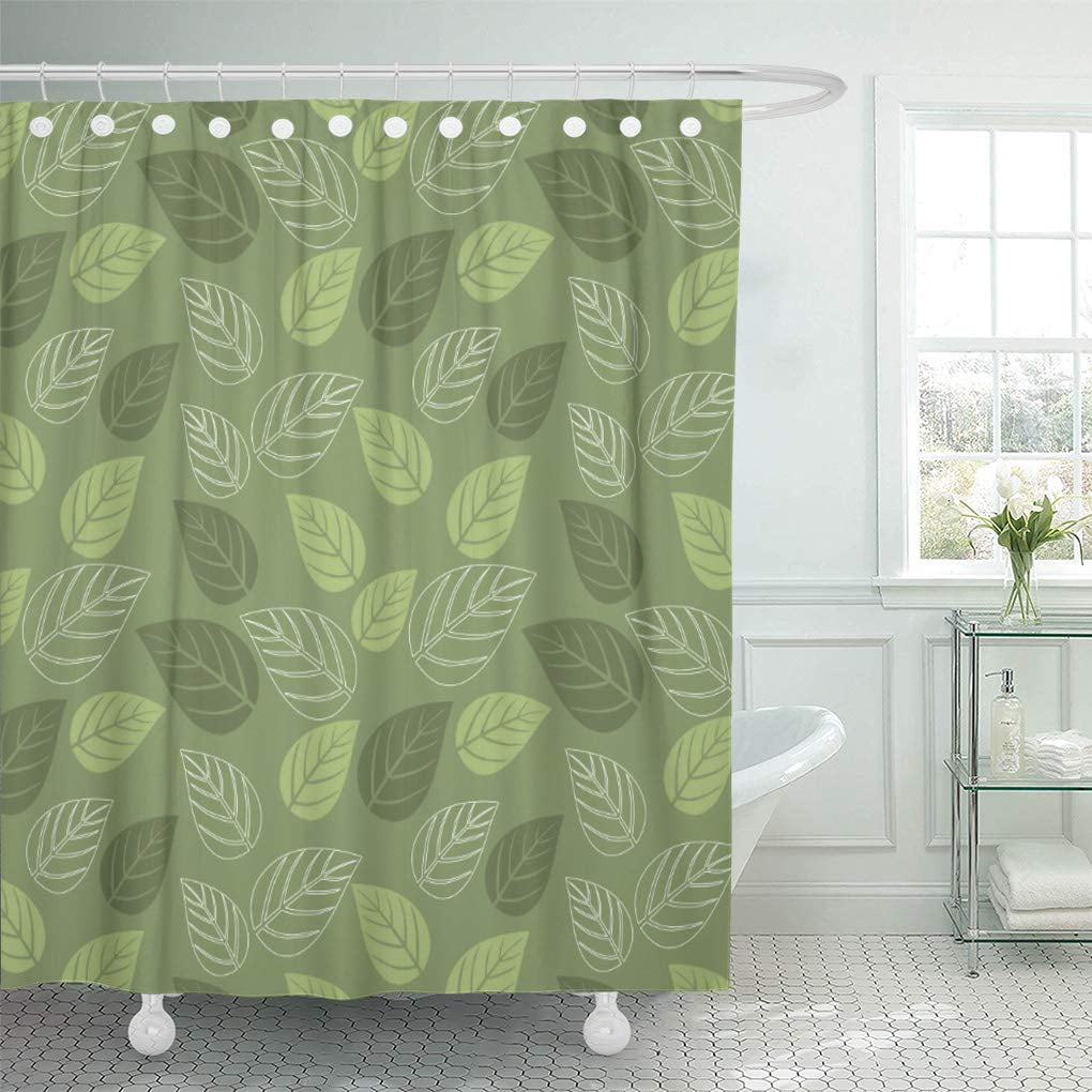 CYNLON Unique Modern Green Leaf Chic Elegant Leaves Bathroom Decor Bath