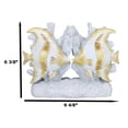 thumbnail image 2 of Nautical Sea Coastal Marine Angelfish Fishes Swimming By Corals Bookends Pair, 2 of 11
