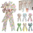 thumbnail image 5 of JHEHF Happy Easter Large Wreath Bows 24.8*11 Inch Easter Egg Wired Ribbon Bow Ornament for Wreath Kitchen Cabinet Door Wall Indoor Outdoor Decoration, 5 of 8