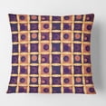 thumbnail image 2 of Designart Retro Grid in Orange' Mid-Century Modern Throw Pillow - 16x16, 2 of 2