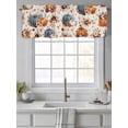 thumbnail image 2 of Thanksgiving Pumpkin Valances for Windows Leaf Floral Linen Pumpkins Kitchen Valance Curtain Rod Pocket Small Curtains for Cafe Bathroom Laundry Basement 42" x 12", 2 of 8