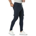 thumbnail image 3 of Vedolay Summer Trousers Men's Casual Linen Pants Elastic Waist Drawstring Cotton Trousers,Navy S, 3 of 5