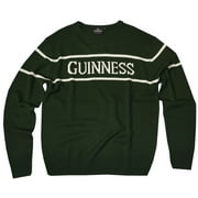 Guinness Official Mens Knit Jumper with White Text, Bottle Green Colour Irish Sweatshirt