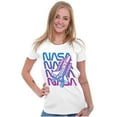 thumbnail image 4 of Vaporwave Shuttle NASA Worm Logo Women's T Shirt Ladies Tee Brisco Brands S, 4 of 5