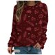 thumbnail image 1 of Sudadera de cuello redondo transpirable cómoda de manga larga con estampado de moda para mujer Fridja  bvmnju6783, 1 of 5