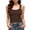 Dark Gray, variant on SwiftWear Women's Trendy Cropped Tank Top with Built-in Bra & Shoulder Buttons Sleeveless Cami Casual Going Out Tops