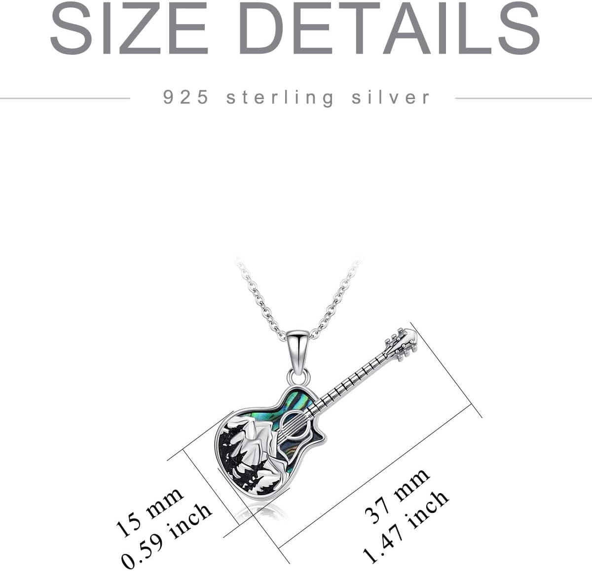 Guitar Pick Holder Necklace Sterling Silver Personalized Soundwave Guitar Pick Pendant Holder Christmas Musicians Gift for Guitar Lovers Music Lovers