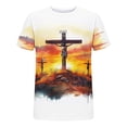 thumbnail image 3 of Easter Shirts for Men Casual Cross Print Jesus Shirt Short Sleeve Fashion Summer Blouse Lightweight Loose Athletic Workout Gym Tops, 3 of 5