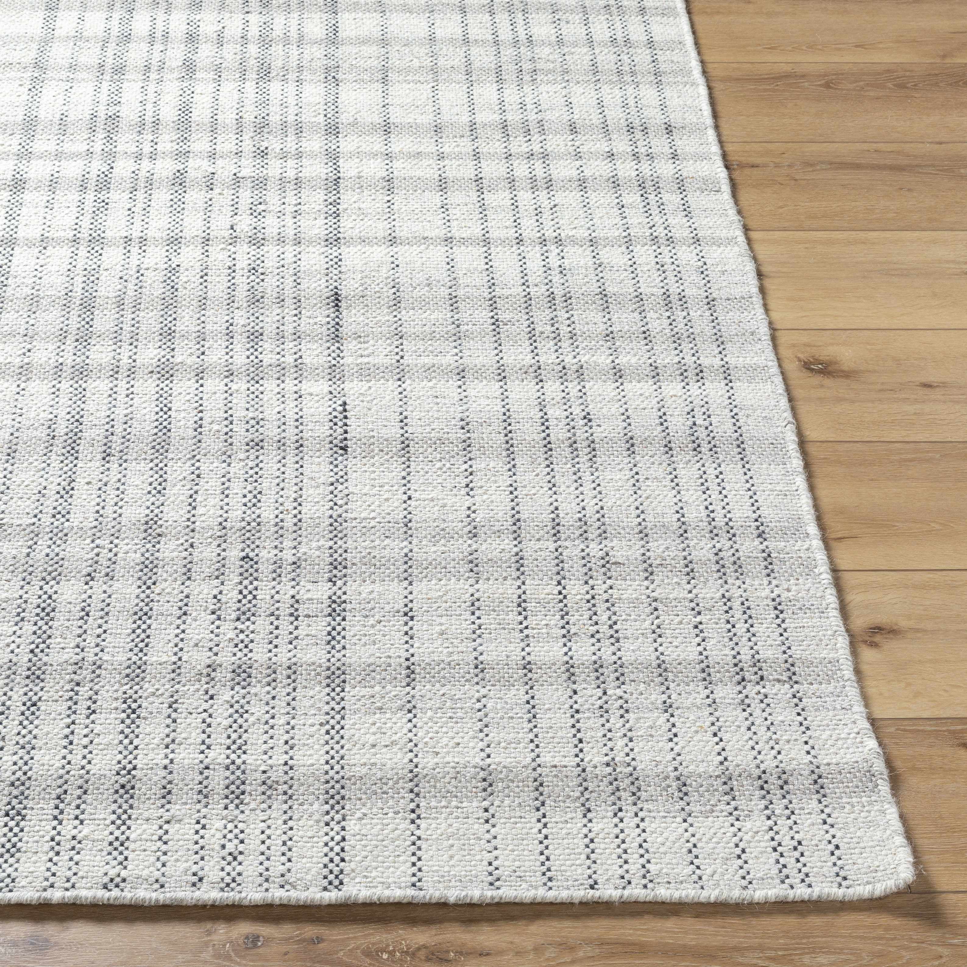 Hauteloom Nissa Wool Living Room, Bedroom Area Rug - Traditional, Transitional - Light Silver, Slate Blue, Sterling Gray - 3'6" x 5'6"