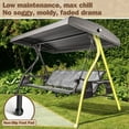 thumbnail image 4 of zzw 3-Seat Steel Porch Swing with Adjustable Canopy and Cup Holders, Gray, 4 of 9