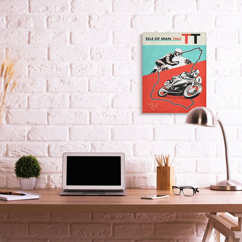 Stupell Industries European Grand Prix Vintage Advertisement Motorcycle Race Canvas Wall Art by Mark Rogan