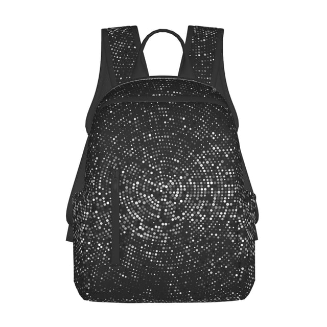 Disketp Black And White Dotted Mochila Ligera e Impermeable, Mochila de Día Resistente para Viajes, Senderismo y Uso Diario para Hombre y Mujer