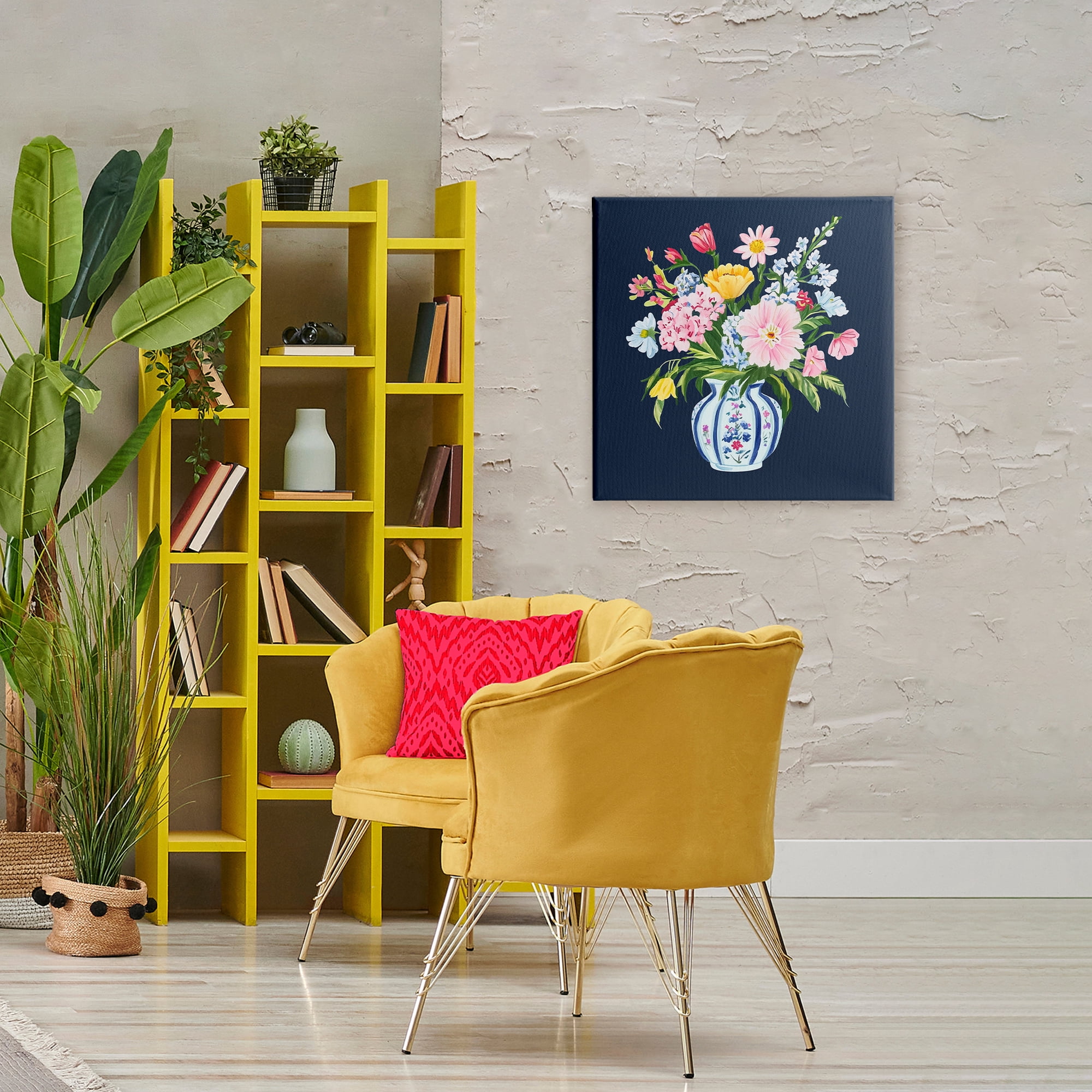 Spring Elegance Chinoiserie Vase Canvas Wall Art, design by Yen