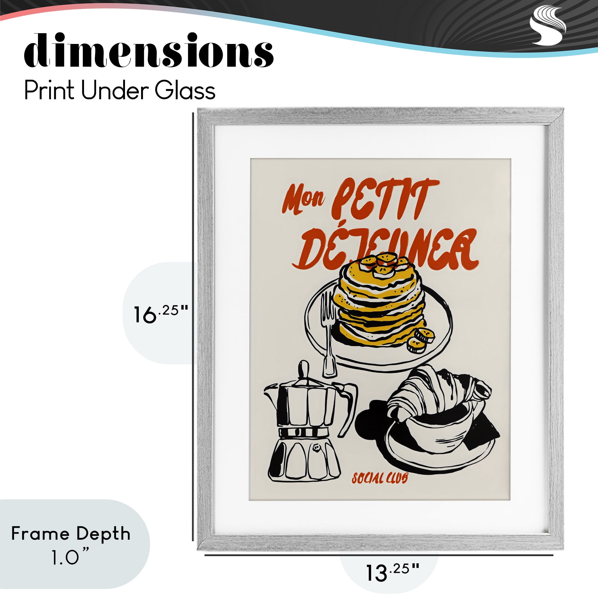 Stupell Industries My Breakfast Pancakes Spread Gray Framed Print Under Glass, design by The Prints Vibe