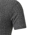 thumbnail image 6 of Men's Solid Color Tee Polyester Spandex, Casual Short Sleeve V Neck Tops, Breathable Stretch Summer Shirt, Daily Streetwear Beach Vacation Gym | Zenithor,Dark Gray 3XL, 6 of 7