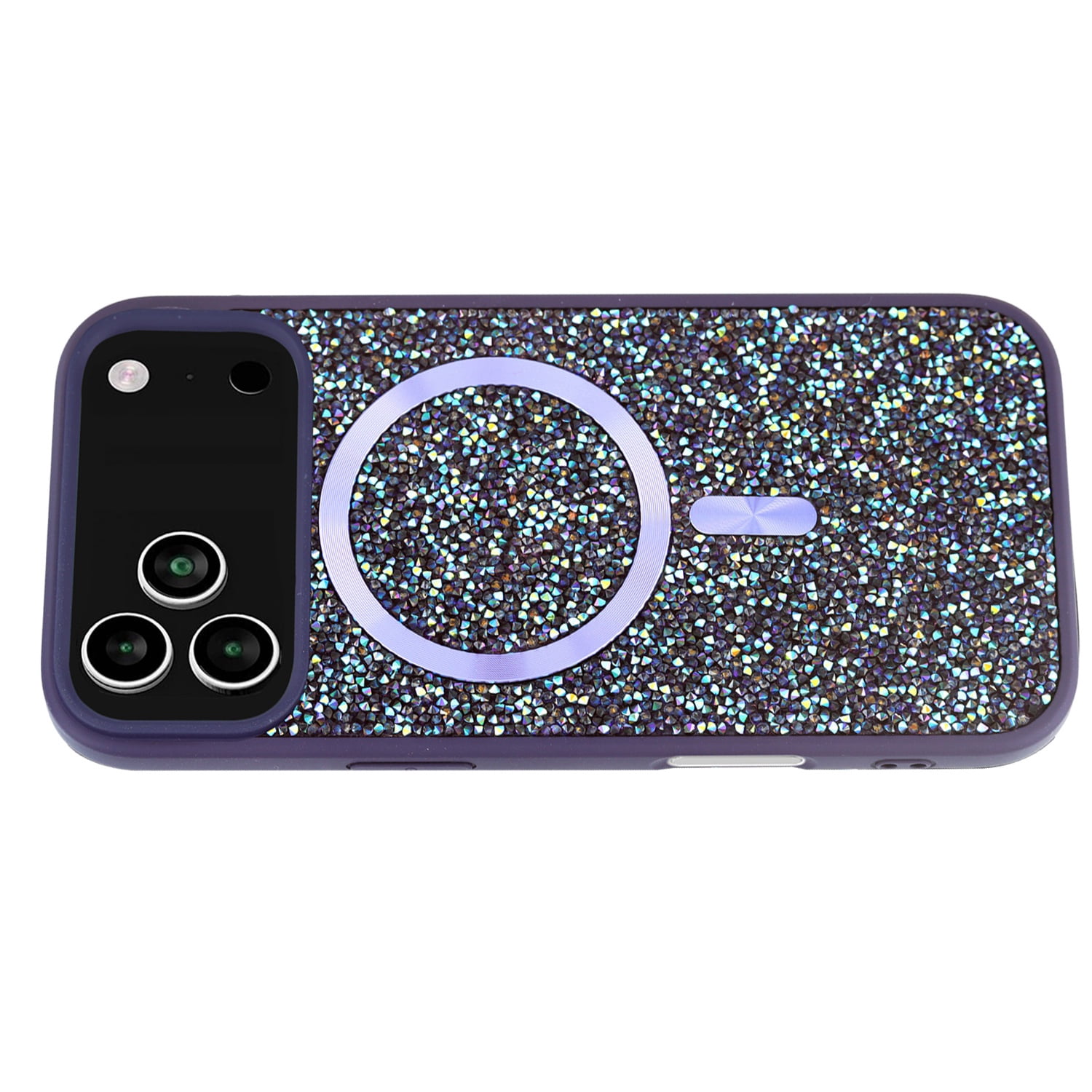 Thin Crystal Cover Compatible with Wireless Charging for iPhone 17 Pro Max - Purple