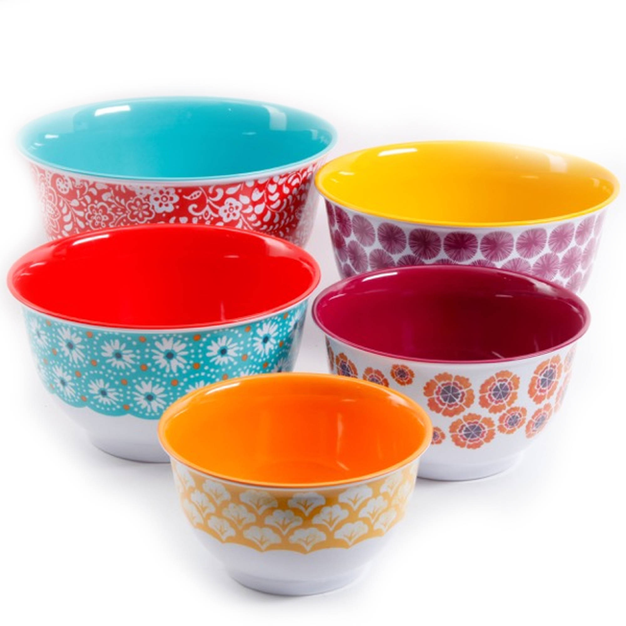 The Pioneer Woman Traveling Vines Melamine Mixing Bowl Set, 10-Piece Set - image 7 of 8