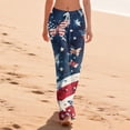thumbnail image 4 of AHMOMEI 4th of July Pajamas Pants for Women Drawstring Straight Leg Soft Lounge Pants Women Independence Day Sleepwear Pj Bottoms, 4 of 5