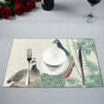 thumbnail image 1 of BSDHOME Napperons de Table de Cuisine Paon pour Table à Manger 12x18 Pouces, 1 of 4