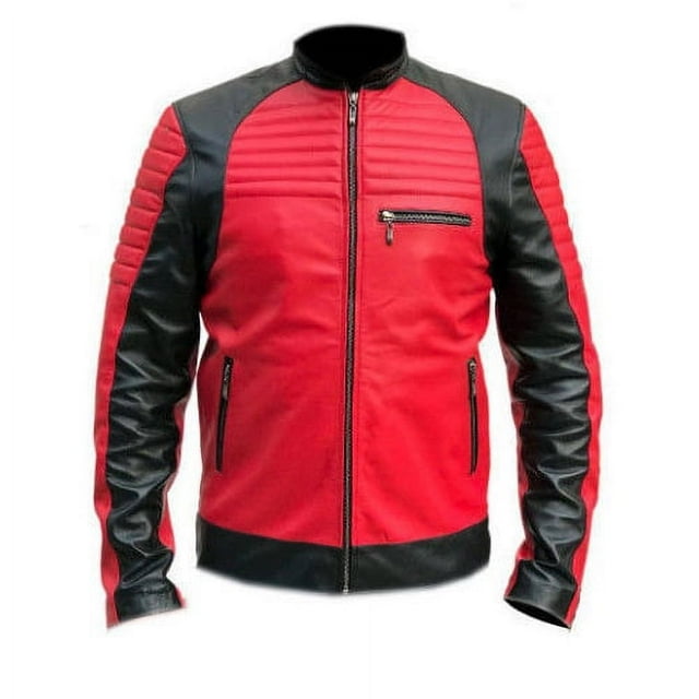 Red Motorcycle Jacket Motorcycle Jackets For Men Cafe Racer Leather Jacket Leather Biker Jacket Mens Motorcycle Leather Jacket Mens size XL