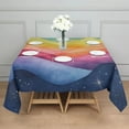 thumbnail image 3 of Colorful Tie Dye Mountain Pattern Square Tablecloth,Waterproof Square Table Cover,Wipeable Spillproof Washable Table Cover for Home Kitchen Party Decor 42"X42"(107x107cm), 3 of 6