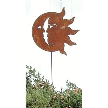 Sun/Moon - Rusted Garden Stake