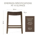 thumbnail image 5 of Maven Lane Emerson Counter Stool, Weathered Brown with Vegan Leather, Set of 4, 5 of 6