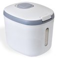 thumbnail image 1 of Recipiente de cocina Jarra sellada Capacidad de gran capacidad Cubo de arroz Animal Mascota Alimento Dispensador Cocina Cocina Pasta Azúcar Gris M Inevent HA011804-01, 1 of 7