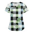 thumbnail image 2 of Womens Irish Shamrock Scrub Tops Short Sleeve V Neck Printed Workwear Shirt Casual Holiday Nursing Uniform with Pockets 2026 Light Blue 2XL, 2 of 5