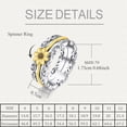 thumbnail image 4 of YAFEINI 925 Sterling Silver Sunflower Spinner Rings for Women Fidget Rings for Anxiety You are my Sunshine Gifts 11#, 4 of 6
