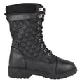 thumbnail image 3 of Forever Women Mid-Calf Combat Army Style Quilted Boots Knitted Stitching Lace Up Lug Sole RAMONA-08 Black 8.5, 3 of 3