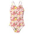 thumbnail image 3 of JAJAHO Girls One Piece Swimsuit Summer Peach Print Spaghetti Strap Full Coverage Bathing Suit For Kids 4-10Y Lovely Beachwear, 3 of 3