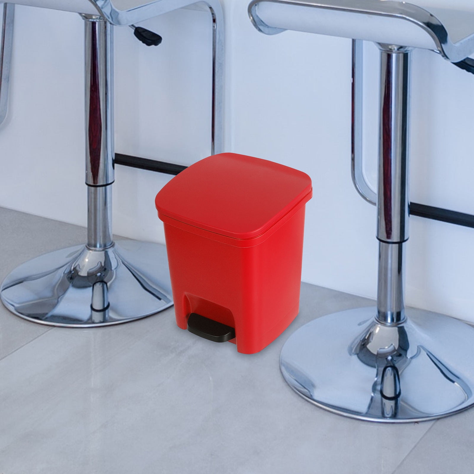 PENIKOKO Red Plastic Compost Bin Rectangular Household Waste Disposal Trash Can 1 Piece Kitchen Garbage Container
