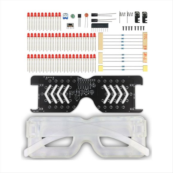 Kit de Práctica de Soldadura de Gafas Iluminadas, Gafas LED Activadas por Sonido, Kit Electrónico de Bricolaje para el Proyecto de Aprendizaje B